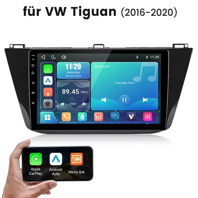 Produktbild von Junsun Autoradio für VW Tiguan (2016–2020) – Linux-System mit Apple CarPlay & Android Auto, VI-LINK, Bluetooth, Schnellstart, Plug & Play