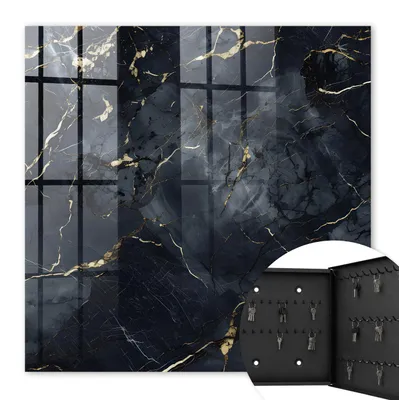 Produktbild von Metall Schlüsselkasten 30 x 30 cm - schwarzer Schlüsselschrank zur Wandmontage - wandhängende Schlüsselbox mit Tür - rechts öffnend - Schlüsselaufbewahrung für Flur - Büro - Arbeitszimmer - Werkstatt - Garage - Moderne Eleganz