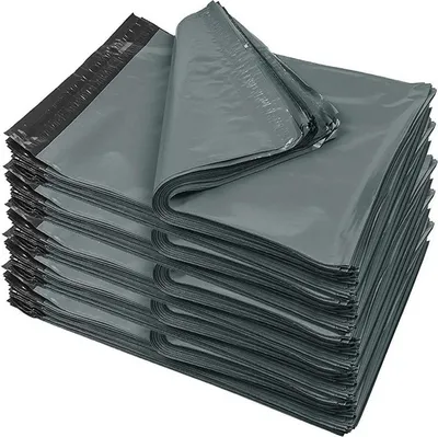 Produktbild von 200 Stück Folienversandtaschen selbstklebend | 150 x 250 mm Versandbeutel Grau mit Selbstklebeverschluss | 15 x 25 cm Versandtüten blickdicht aus Plastik für Kleidung und Textilien