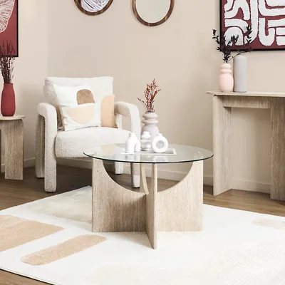 Produktbild von Runder Glas-Couchtisch Pietra D70cm