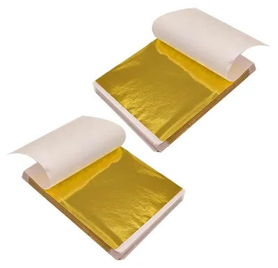 Produktbild von Imitationsblattgold - 200 Stück - Zum Basteln und Dekorieren - Goldfarben
