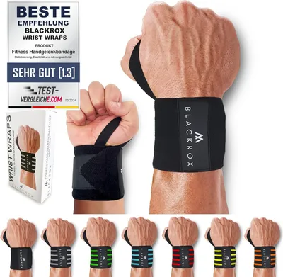 BLACKROX Handgelenkbandage Wrist Wraps "Beast Killer" 2x Handgelenkstütze Mann u. Frau Handgelenk Bandage für Sport, Fitness, Gym, Schwarz