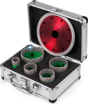 Produktbild von Lochsägensatz Diamant Lochsägen-Set Fliesenbohrer Diamant-Lochsägen-Set Bohrkronen M14 22/35/40/50/65 mm Sägeblatt