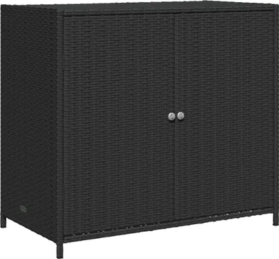 Image de vidaXL Armoire de jardin noire 83x45x76 cm Poly rotin