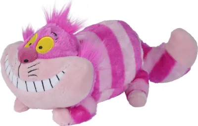 A plush toy of the Cheshire Cat from Alice in Wonderland.