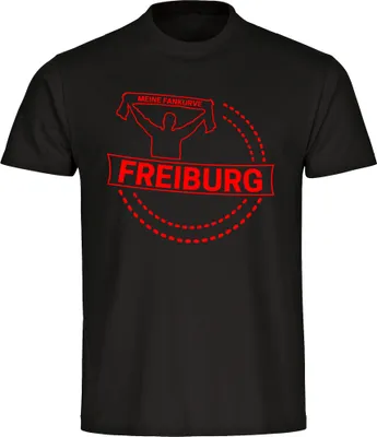 Produktbild von multifanshop Kinder T-Shirt - Freiburg - Meine Fankurve, schwarz, Größe 164