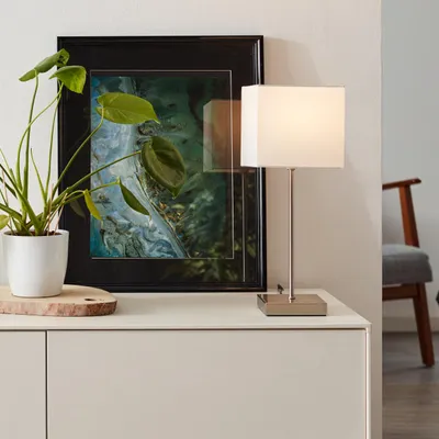 Produktbild von Tischleuchte 1-flammig H 43 cm Aglae weiß/chrom