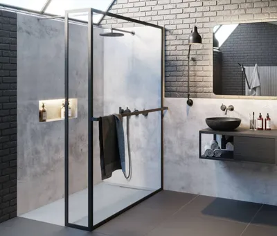Immagine prodotto di Riho Lucid cabina doccia 120x30x200cm Vetro trasparente/nero opaco