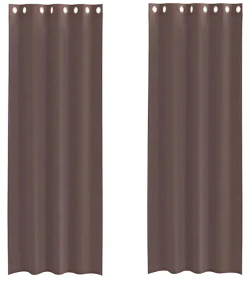 Immagine prodotto di vidaXL Tende in voile con occhielli 2 pz. Marrone 140x260 cm