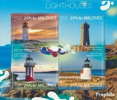 Produktbild von Briefmarken Malediven 2014 Mi 5430-5433 Kleinbogen (kompl. Ausg.) postfrisch Leuchttürme