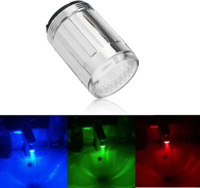 Image de LED Light Robinet Extender Capteur de température RGB Douche incandescente Stream Tête de douche Robinet Aérateur - #1