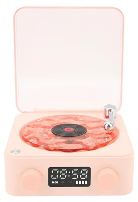 Immagine prodotto di Altoparlante Bluetooth (rosa) con luce notturna e display dell'ora, design retrò