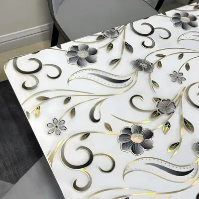 Imagen del producto de Mantel transparente con estampado floral, 2 mm de grosor, 80 x 120 cm