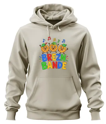 Produktbild von Brezn Bande  Bayern lustig Tracht Lederhose Hoodie Kapuzenpullover, Natur, S