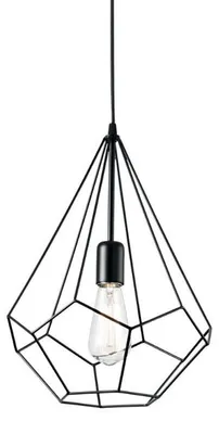 Zdjęcie produktu dla Lampa wisząca industrialna minimalistyczna Ampolla-3 metalowa czarna 1 źródło światła E27