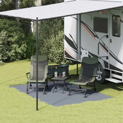 Produktbild von Zeltteppich in Blau und Grau, 300 x 200 cm, aus Polyethylen für Camping und Wandern
