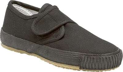 Produktbild von Dek Junior Kinder Leinen Gymnastikschuhe mit Klettverschluss DF874 (33 EU) (Schwarz)