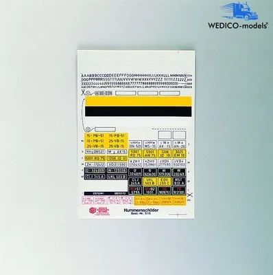 Produktbild von Wedico Dekor Zugmaschine Auflieger Anhänger Nummernschilder