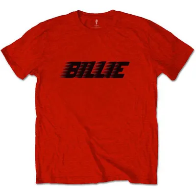 Obrázek produktu pro Billie Eilish Racer Logo & Blohsh (Back Print) Tričko s krátkým rukávem Red XL