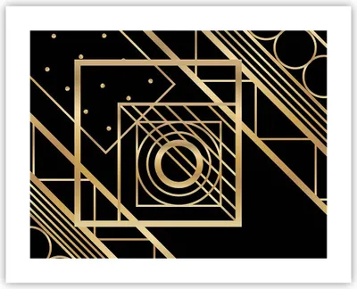 Produktbild von Poster - Poster ohne Rahmen - Abstraktion Quadrat Gold - 50x40 cm - Wand Bild - Wanddeko - Wandbilder - Kunstposter - Wandposter - Bilder - Kunstdruck - Wanddekoration - Wandbild - P2XAA50x40-4375