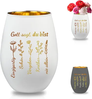 Zdjęcie produktu dla Chrześcijańskie prezenty dla kobiet, świecznik z grawerem, inspirujący zestaw prezentów o tematyce chrześcijańskiej, świecznik, pomysł na prezent na urodziny