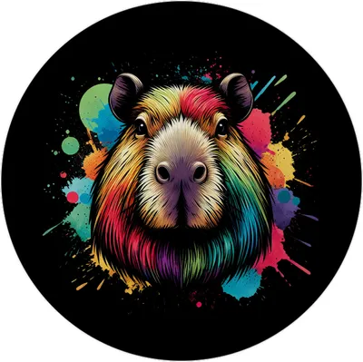 Produktbild von Capybara Aquarell Magnet rund