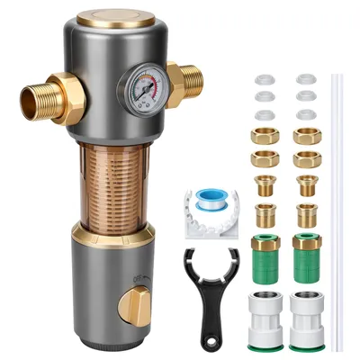 Produktbild von 8T/h Rückspülfilter Selbstreinigung Spin Down Sedimentfilter mit Schabelement Hauswasserfilter Wasserfilter Vorfilter für Hausanschluss Hauswasserwerk