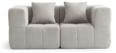 Obrázek produktu pro MILYSOFA SOFABULOUS Modulární pohovka, rovná, dvoumístná, jemná bouclé látka, kamenně béžová