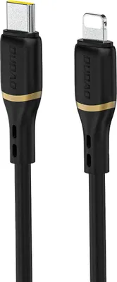 Image de Câble Dudao L25X USB-C - Lightning 1 m 30 W avec tresse en silicone souple - Noir