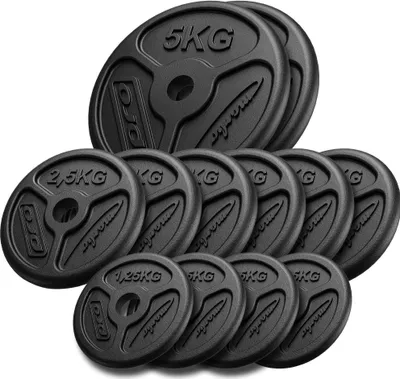 Obrázek produktu pro Marbo Sport 30 kg sada štíhlých litinových závaží Litinové závaží s otvorem ø30/31 mm / 4 x 1,25 kg, 6 x 2,5 kg, 2 x 5 kg