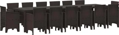 Immagine prodotto di Set da Pranzo per Giardino 15 pcs Marrone Rattan Polt
