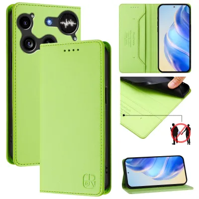 Produktbild von Lederhülle für Nothing Phone 3 Hülle Flip Brieftasche Kartenfächern Ständer Schutzhülle Grün