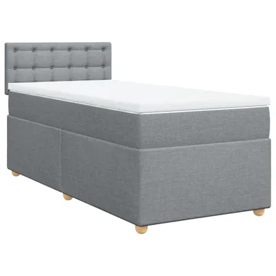 Produktbild von Boxspringbett mit Matratze Hellgrau 100x200 cm Stoff