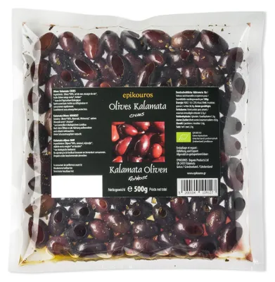Zdjęcie produktu dla Epikouros oliwki Kalamata niedrylowane pakowane próżniowo 500g