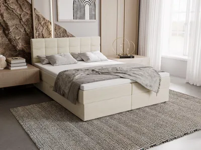 Obrázok produktu pre Čalúnená posteľ 140x200 ELSIE 2 s úložným priestorom - svetlo béžová