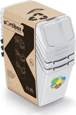 Produktbild von Keden Abfallbehälter Sortibox 25L Set 3 Esche Weiß
