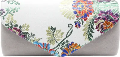 Produktbild von Vintage Blumenstickerei Clutch Hochzeit Prom Tasche Braut Damen Crossbody Abend Handtasche mit abnehmbarem Riemen