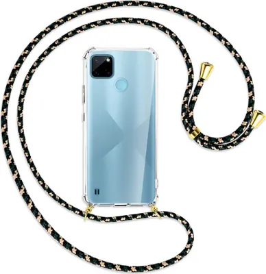 Produktbild von Handykette Backcover-Schutzhülle mit Band (Metall goldfarben) für  Realme C21Y /C25Y - camouflage