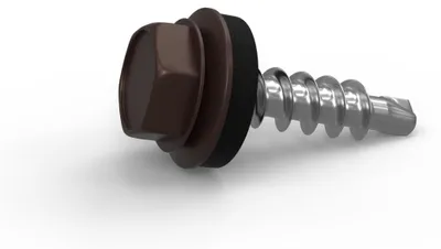Obrázek produktu pro Šrouby samořezné s podložkou - Šrouby samořezné s podložkou - Čokoládová hnědá RAL 8017 - 4,8 × 20 mm - Sáček / 50 ks