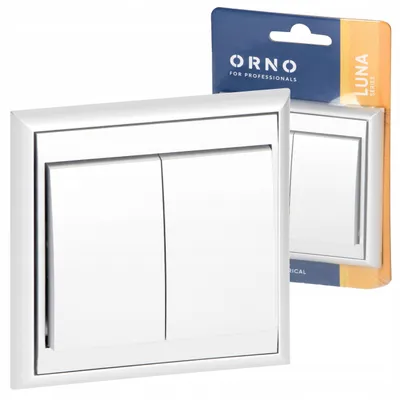 Image de Interrupteur double Orno, encastré, blanc, 10A