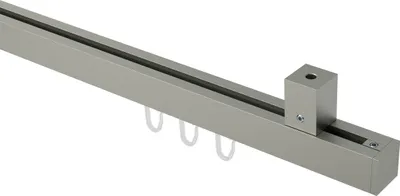 Produktbild von Interdeco Innenlaufstange / Gardinenstange mit Innenlauf Satin-Silber, Typ Quadline Sono (Kappe), 20 x 20 mm 1-läufig, 540 cm