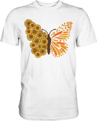Produktbild von Sonnenblumen Schmetterling T-Shirt – White / M