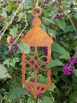 Produktbild von Edelrost Hänger Laterne, Ornament mittig