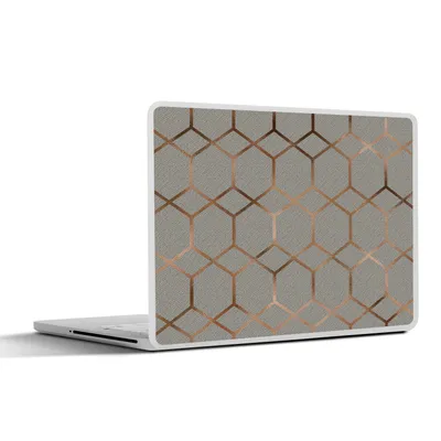 Produktbild von MuchoWow® Laptop Aufkleber Sticker Cover Muster - Grau - Bronze 40x30 cm - Laptop Dekoration - Selbstklebend