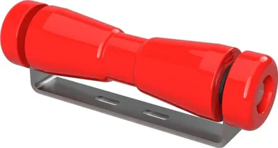 Immagine prodotto di Rullo per chiglia in poliuretano con supporto incl. tappi di chiusura rimorchio per barca zincato SUPROD, 250 mm (+ EC), rosso