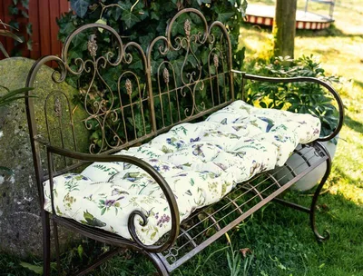 Produktbild von Auflage "Sommerwiese" 120x40x8 cm mit Lotus Effekt für Gartenbank