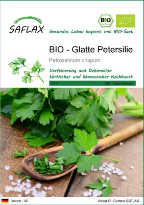 Produktbild von SAFLAX - BIO - Glatte Petersilie - 600 Samen - Petroselinum crispum