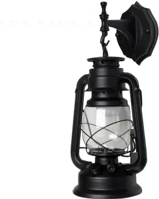 Produktbild von Vintage Wandleuchte Metall E27 Retro Antike Laterne Lampe Leuchte Licht (Schwarz) für Wohnzimmer Schlafzimmer Bar Café Restaurant Garten Außen