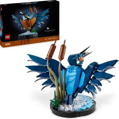Produktbild von LEGO Icons Eisvogel Modellbausatz für Erwachsene, Vogel-Modell fürs Wohnzimmer oder Büro, Wohn- und Homeoffice-Deko, Geschenk für Vogelliebhaber und Ornithologen, Frauen und Männer 10331