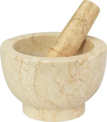 Image de Mortier en marbre beige, 13 cm, Cilio